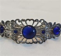 Vintage Silver and Blue Hair Clip  Bead Sun