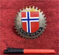 Vintage “Norway” Car Emblem