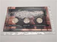 Complete Mercury Dime Mint Mark Collection