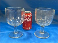 2 Vintage Glass Thumbprint Goblets