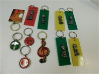 Key chains Eleven key chains with different