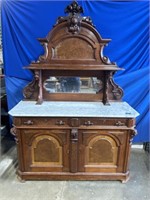 Antique Victorian server/buffet marble top table
