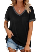 R5059  MOSHU V-Neck Women T-Shirt with Pocket