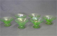 Lot of 6 flared out nut cups - ice green