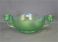 Diamond Stretch Glass candlestick bowl - ice green