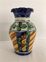 Signed Mexican Talavera Pottery Vase