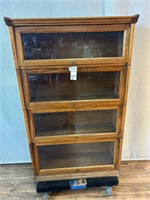 Vintage Oak Barrister's Bookcase 4 Tier