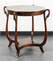 Empire Style Carved Wood Swan Motif Center Table