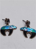 Marked 925 Tribal Colorful Earrings- 3.8g
