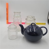 Cobalt Blue Ceramic Teapot