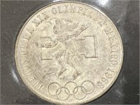 1968 Mexican Silver 25 Peso Coin