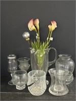 Crystal Ice Bucket With Decorative Pitcher/Vases