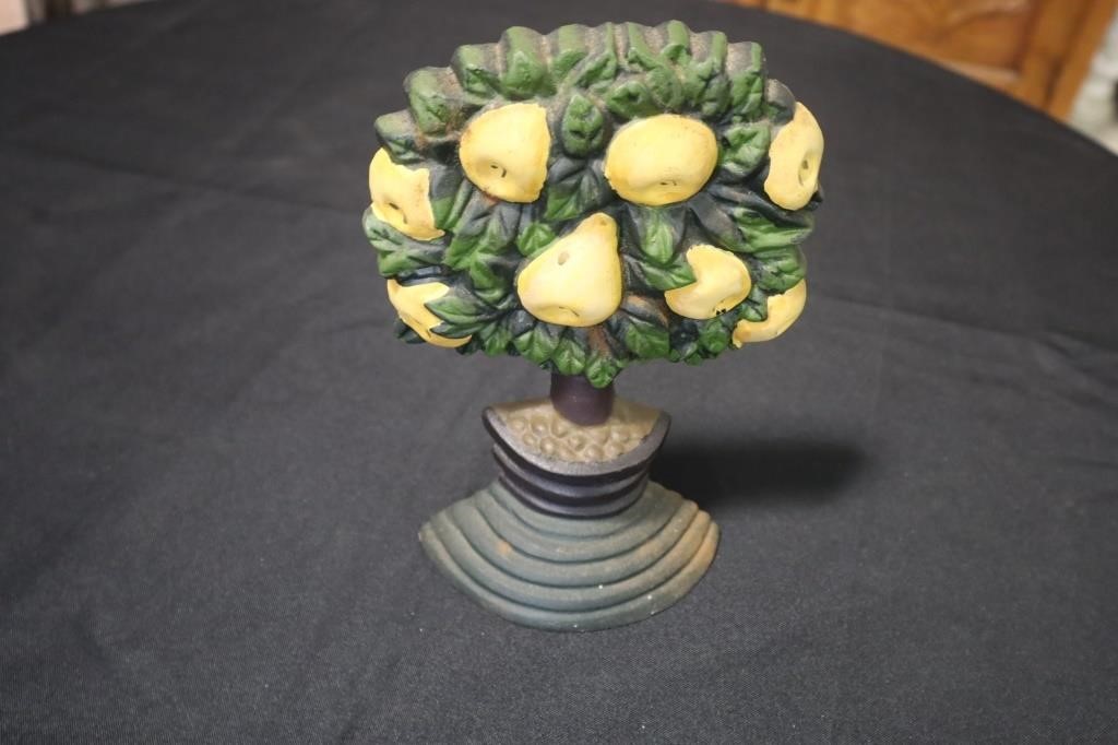 Cast iron pear tree door stop