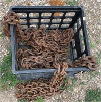 (3) Log Chains 10'-12' in Milk Crate