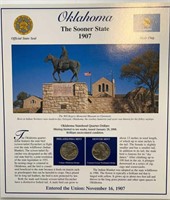 2008 USA Oklahoma Statehood Quarters & Stamps