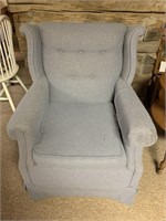 Blue Side chair and ottoman