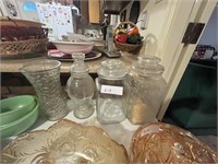 THREE CANISTERS AND VASE