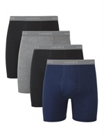 Hanes mens 4 Pack boxer briefs, Black/Grey, X-Larg