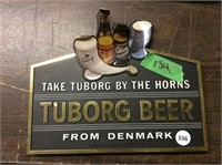 Tuborg beer sign - paper coming off