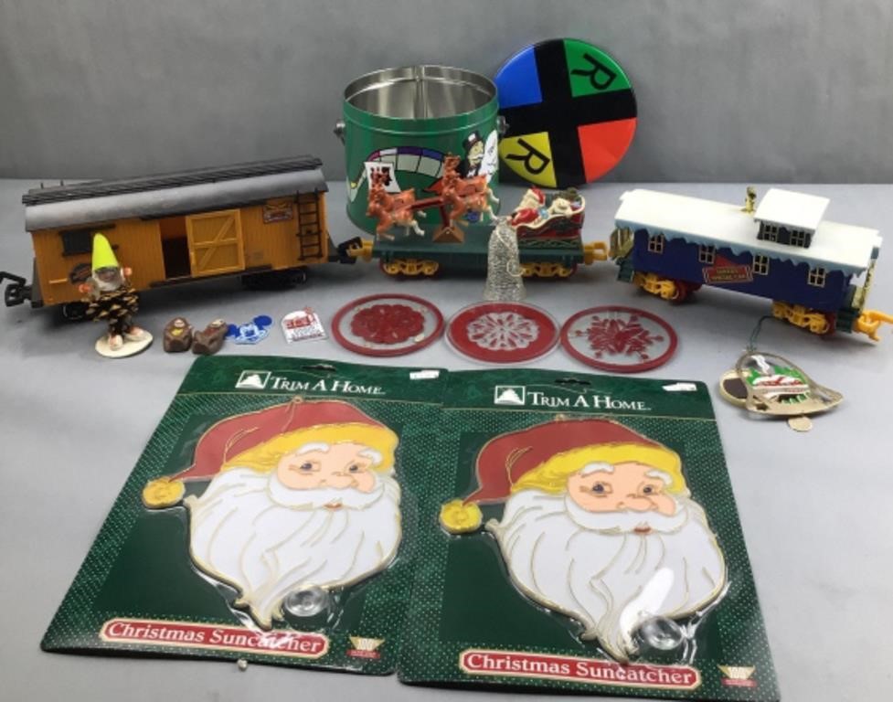 Festive train set with other festive items and