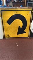 Metal road sign curve 30 x 30 inches