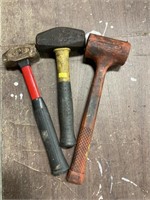 Set of three hammers