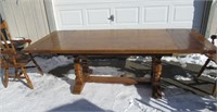 Vintage 74" x 48"  Large Table with 4 Chairs /