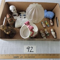 Box Lot with Bisc Figurines and Others