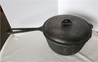 Cast Iron lidded 2 quart pan