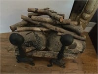 Electric Fireplace Logs and Wooden Paddle