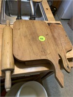 WOODEN CUTTING BOARDS AND ROLLING PIN