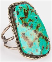 Jewelry Huge Sterling Silver Turquoise Bracelet