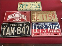 Set of 5 license plates.