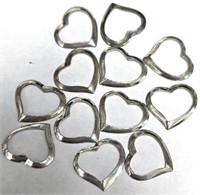 $50 Silver Pack Of 12 Heart Pendant