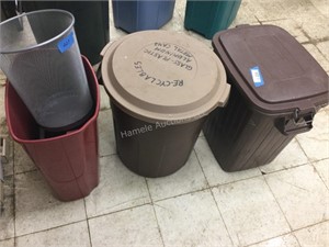 4 trash cans