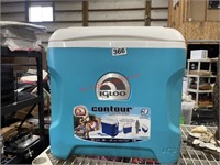 Light Blue Cooler with Contents