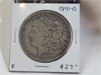 1891 O Morgan Silver Dollar Coin