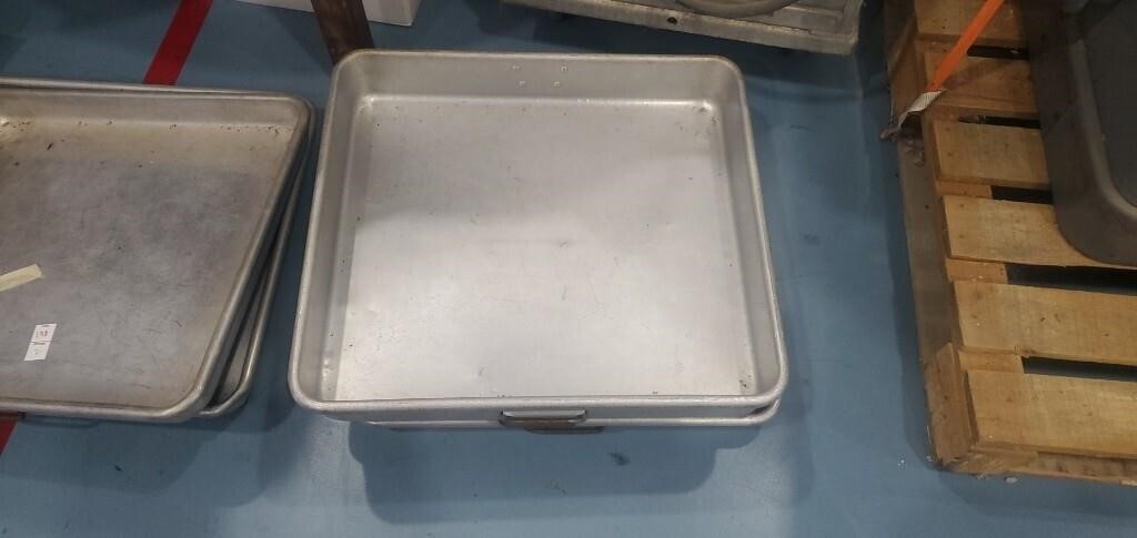 3 stainless steel baking dishes 22 inches x 20