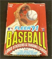 Box of 36 Packs of Unopened Fleer 1991 Baseball