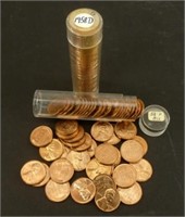 2 Rolls of 60 Year Old Uncirculated Wheat Cents -