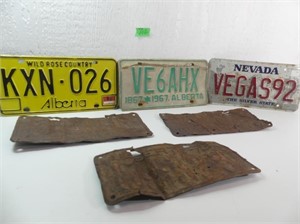 6 Asst. Vintage License Plates