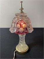 Cranberry Pressed Glass Dresser Lamp