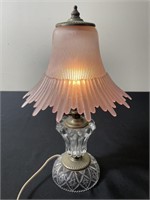 Pink Frosted Glass Dresser Lamp