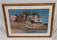 Framed Albert Swayhoover Cottages By The Sea Print