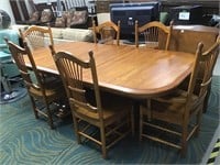 Decorative Dining Table 6 Chairs 2 Leaves