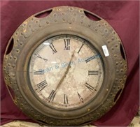 Large 32 inch rusty metal clock