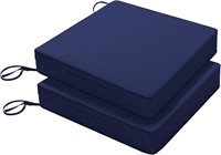 Blue Patio Chair Cushion 19x19x3 Inch  Set of 2