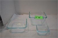 Three Glass Pyrex Storage Bowls