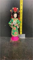 Vintage Japanese Geisha Girl Doll On Stand Gofun