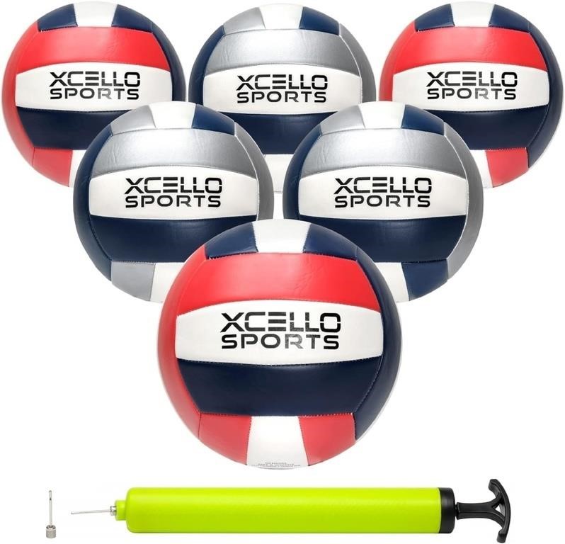 Xcello Sports Volleyballs with Pump - 6 BALLS